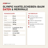 Technische Daten und Merkmale von Force USA Olympic Hantelscheiben-Baum als Tabelle