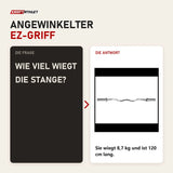 Frage und Antwort zu Force USA Olympische Z-Stange: Wie viel wiegt die Stange?