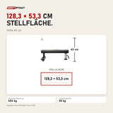 Maßbild Force USA Pro Series Flachbank: Stellfläche 128,3 × 53,3 cm, Höhe 43 cm