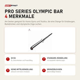 Force USA Pro Series Olympic Bar mit 4 Merkmalen: 20 kg, Standard-Rändelung, Keine Mittelrändelung, Bronzebuchsen