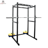 Force USA PT V2 Power Cage mit Langhantel in den Ablagen, Seitenansicht