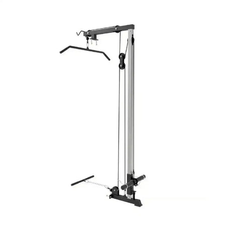Force USA PT V2 Power Rack + Lat Attachment, Seitenansicht des Latzug-Aufsatzes mit Stange