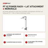 Force USA PT V2 Power Rack + Lat Attachment mit 4 Merkmalen: Latziehen und Rudern mit Scheiben, Rack bis 325 kg, Klimmzugstange bis 200 kg, 45 cm Anbau für sitzende Übungen