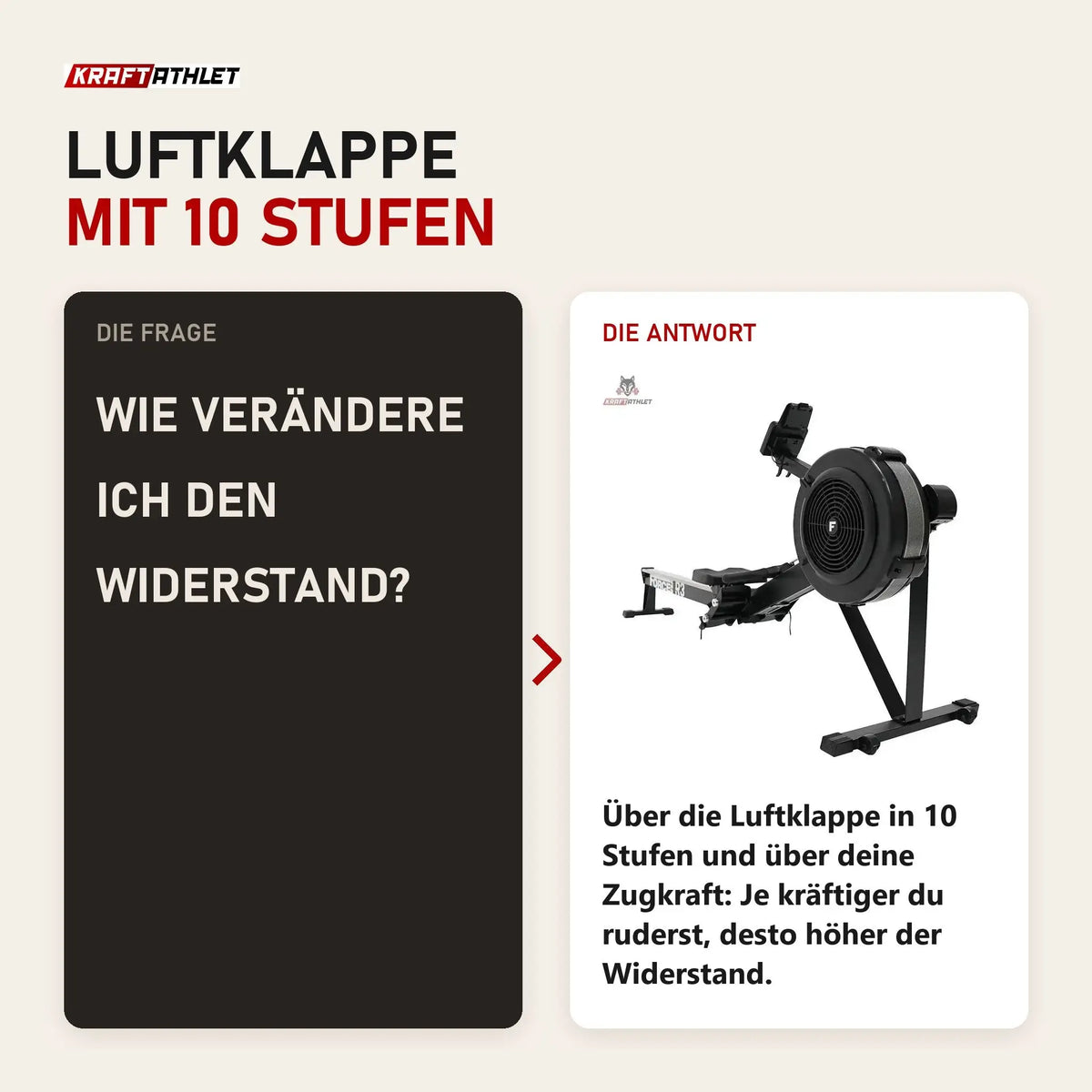 Frage und Antwort zu Force USA R3 Air Rower: Wie verändere ich den Widerstand?