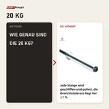 Frage und Antwort zu Force USA Ranger Olympia Langhantel V2: Wie genau sind die 20 kg?