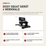 Force USA Sissy Squat Gerät mit 4 Merkmalen: 5-fach verstellbares Oberschenkelpolster, 4-fach verstellbares Fußpolster, Schnellverstellung per Stift, Rutschfeste Fußplattform aus Stahl