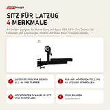 Force USA Sitz für Latzug mit 4 Merkmalen: Latzugstation für deinen All-In-One Trainer, Pop-Pin-Höhenverstellung an Sitz und Beinrollen, Hochdichter Schaum an Sitz und Beinrollen, Stahlrahmen