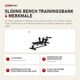 Force USA Sliding Bench Trainingsbank mit 4 Merkmalen: 5 Stationen, Widerstand vom Gewichtsstapel, Beinpressplatte und Schulterpolster inklusive, Flach und schräg einstellbar