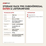 Technische Daten und Lieferumfang von Force USA Storage Rack Pro Zubehörregal als Tabelle