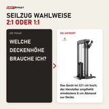 Frage und Antwort zu Force USA Tandem Tower Kabelturm: Welche Deckenhöhe brauche ich?