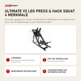 Force USA Ultimate V2 Leg Press & Hack Squat mit 4 Merkmalen: 4 Übungen, Pop-Pin-Verstellung, Abnehmbare Rückenlehne, Sicherheitsgriff mit geformten Griffen