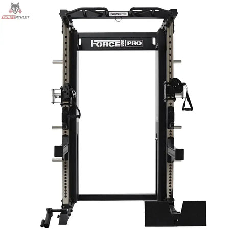 Force USA X15 Pro Multi Trainer in Schwarz, Frontansicht mit Kabelzügen