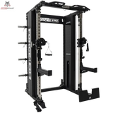 Force USA X15 Pro Multi Trainer in Schwarz, Schrägansicht mit Hantelablagen