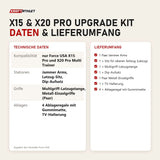 Technische Daten und Lieferumfang von Force USA X15 & X20 Pro Upgrade Kit als Tabelle