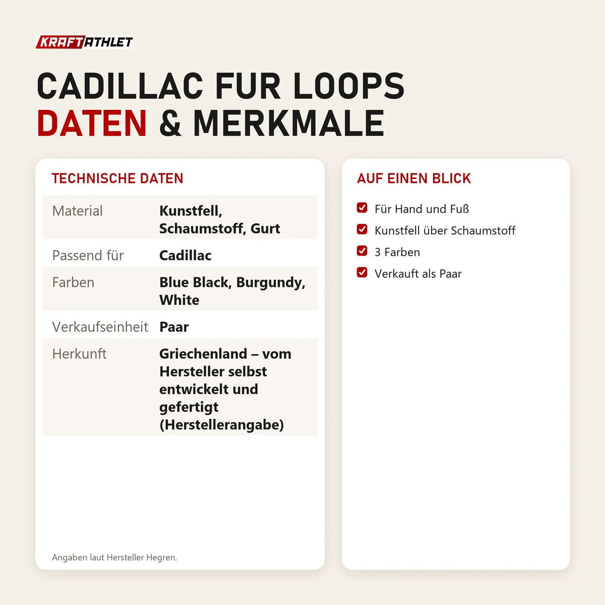 Technische Daten und Merkmale von Hegren Cadillac Fur Loops als Tabelle