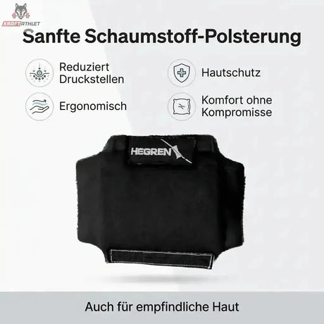 Hegren Double Loop Covers, Grafik mit schwarzem Bezug und Details zur Schaumstoff-Polsterung