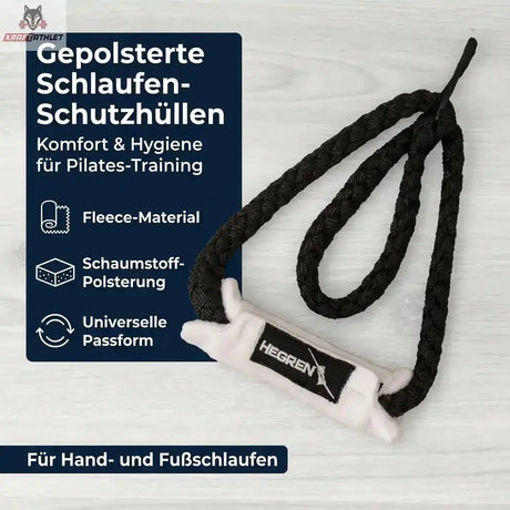 Hegren Double Loop Covers, Übersicht mit weißem Bezug an der Schlaufe und Merkmalen des Materials