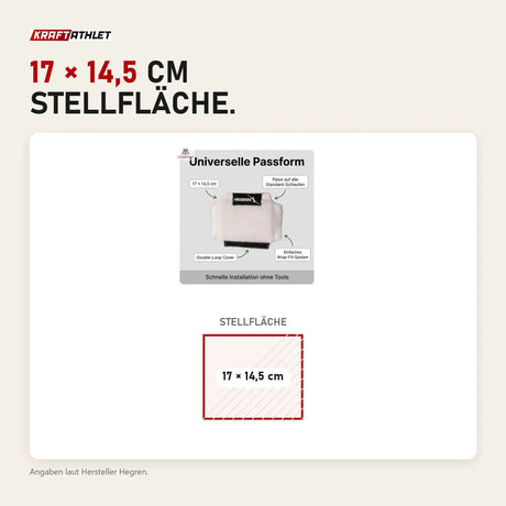 Maßbild Hegren Double Loop Covers: Stellfläche 17 × 14,5 cm
