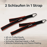 Hegren Double Loop Pilates Straps – 40 cm Fußschlaufe und 20 cm Handschlaufe in einem Strap