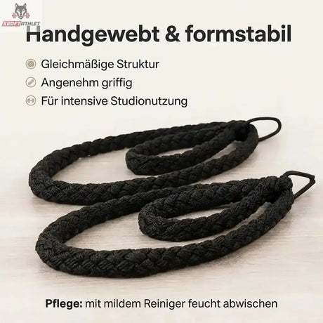 Hegren Double Loop Ropes, Infografik zur Flechtstruktur mit schwarzen Schlaufen im Detail
