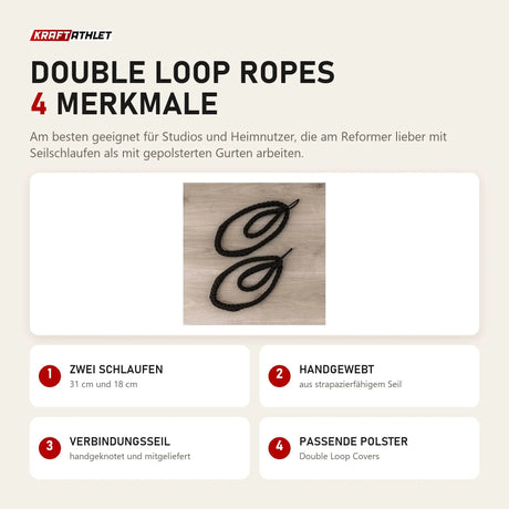 Hegren Double Loop Ropes mit 4 Merkmalen: Zwei Schlaufen, Handgewebt, Verbindungsseil, Passende Polster