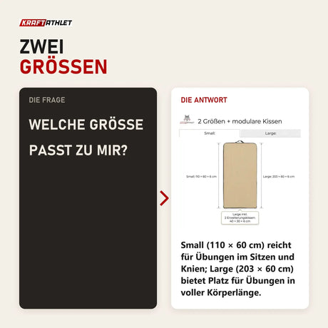 Frage und Antwort zu Hegren High Density Pilates-Matte: Welche Größe passt zu mir?