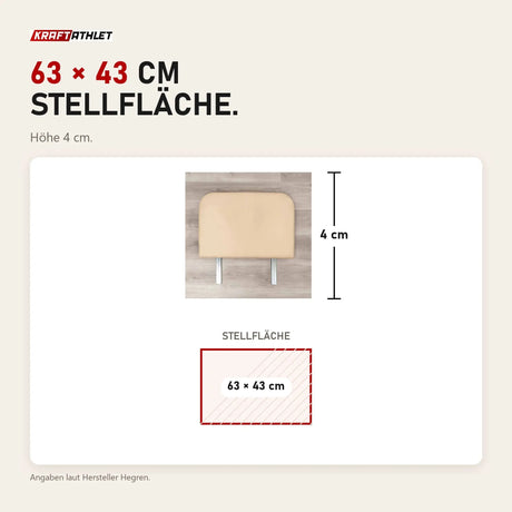 Maßbild Hegren Jumpboard LEGATO: Stellfläche 63 × 43 cm, Höhe 4 cm