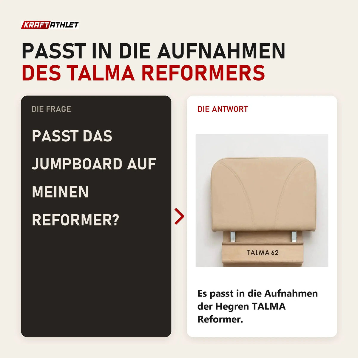 Frage und Antwort zu Hegren Jumpboard TALMA: Passt das Jumpboard auf meinen Reformer?