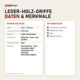 Technische Daten und Merkmale von Hegren Leder-Holz-Griffe als Tabelle