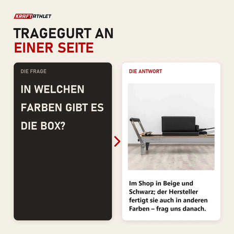 Frage und Antwort zu Hegren Pilates Box Modern: In welchen Farben gibt es die Box?