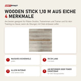 Hegren Pilates Wooden Stick 1,10 m aus Eiche mit 4 Merkmalen: Massives Eichenholz, 110 cm lang, Allein nutzbar, Am Reformer oder Tower einsetzbar