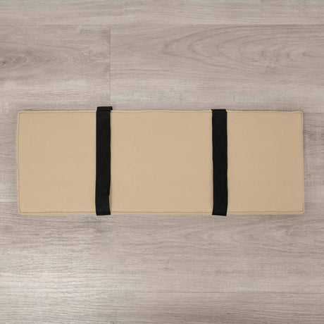 Hegren Platform Pad LEGATO Reformer-Auflage in Beige M35 mit schwarzen Gurten, Draufsicht
