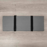 Hegren Platform Pad LEGATO Reformer-Auflage in Grau M40 mit schwarzen Gurten, Draufsicht