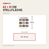 Maßbild Hegren Platform Pad TALMA Reformer-Auflage: Stellfläche 63 × 21 cm, Höhe 2,5 cm