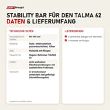 Technische Daten und Lieferumfang von Hegren Stability Bar für den TALMA 62 als Tabelle