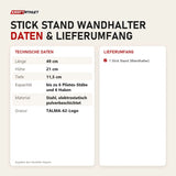 Technische Daten und Lieferumfang von Hegren Stick Stand Wandhalter als Tabelle