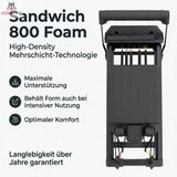 Hegren TALMA 62 Black Elegance Reformer von oben mit Schaumstoff-Polsterung erklärt