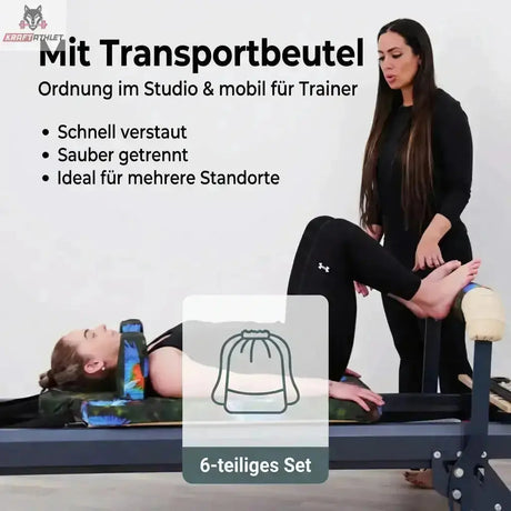 Hegren TALMA 62 Covers Collection Bezugset, Grafik zum Transportbeutel mit Trainerin am Reformer