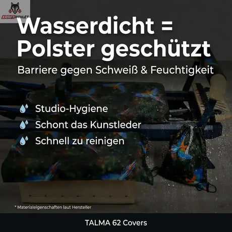 Hegren TALMA 62 Covers Collection Bezugset, Grafik zum wasserdichten Bezug über dem Polster