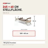 Maßbild Hegren TALMA 62 Reformer mit Box und Jumpboard: Stellfläche 245 × 60 cm, Höhe 42 cm