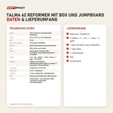 Technische Daten und Lieferumfang von Hegren TALMA 62 Reformer mit Box und Jumpboard als Tabelle