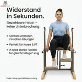 Hegren TALMA 62CH Pilates Chair – Grafik zum Einzelhebel mit Frau auf dem Chair