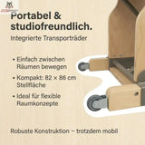 Hegren TALMA 62CH Pilates Chair – Grafik zu den integrierten Transporträdern