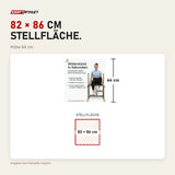Maßbild Hegren TALMA 62CH Pilates Chair: Stellfläche 82 × 86 cm, Höhe 64 cm