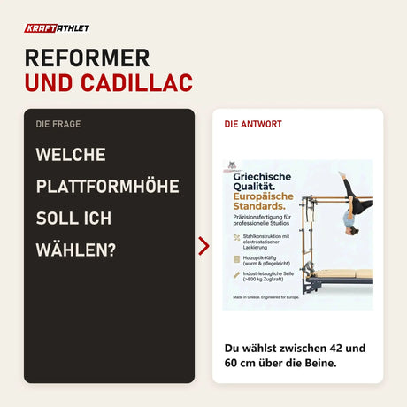 Frage und Antwort zu Hegren TALMA 62CR Cadillac Reformer: Welche Plattformhöhe soll ich wählen?