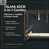 Hegren TALMA 62CR Cadillac Reformer, Grafik zum 2-in-1-Combo aus Reformer und Cadillac