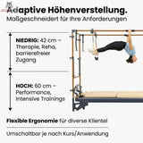 Hegren TALMA 62CR Cadillac Reformer, Grafik zu den zwei Plattformhöhen