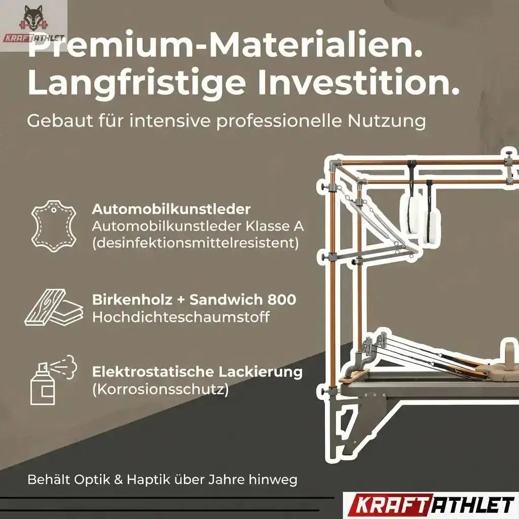 Hegren TALMA 62CR Cadillac Reformer, Grafik zu Kunstleder, Birkenholz und Lackierung