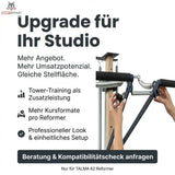 Hegren TALMA 62CT Convertible Tower: Grafik zum Einsatz im Studio mit Tower am Reformer