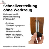 Hegren TALMA 62CT Convertible Tower: Grafik zur Federverstellung ohne Werkzeug mit Detail